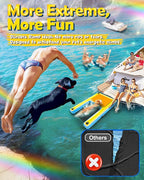 Inflatable Dog Pool Water Ramp – 60"x40" Extra Large Boat Ramp for Dogs Up to 240 lbs, Non-Slip Puncture-Resistant Floating Dock Platform, Water Ladder for Lakes, Pools, Boats & Oceans