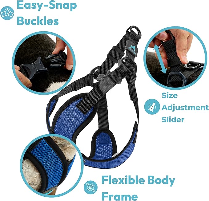 Gooby Comfort X Step in Lite Dog Harness - Choke Free, Escape Free with Light Breathable Mesh - Step in Dog Harness for Small Dogs Only - Quick Release Buckle, Metal D-Rings - Red, Medium