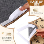 2 Pcs Cat Scratcher Mat Natural Sisal Rug with Cute Paw Print Cat Scratch Scratching Pad Protector for Indoor Floor Wall Couch Furniture with Self-Adhesive Tape 24 x 16 Inch