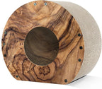 Cat Scratcher House, Cozy Cardboard Design, Safe and Secure for Kittens, Eco-Friendly, Wood Grain (Circle)