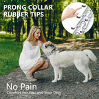 Prong Collar for Dogs,Dog Training Collar with One Professional Training Leash,Adjustable Pinch Collar with Quick Release Metal Buckle, No Pull Choke Collar for Small Medium Large Dogs（Silver, S）.