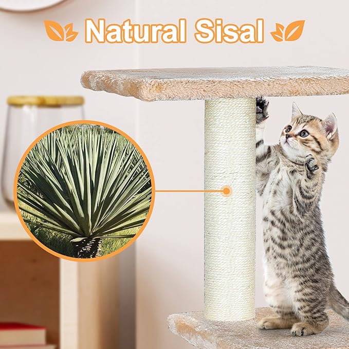 ZENY 36 inches Cat Trees for Kittens Cat Furniture Towers with Scratching Posts, Double Perches, and Roomy House Kitty Cat Activity Trees Climber Towers