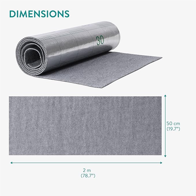 Navaris Scratch Mat Roll - Adhesive DIY Climbing Cat Scratcher for Furniture - Cut to Fit Cat Couch & Wall Scratchers for Indoor Cats - Self-Adhesive Scratching Carpet Pad - Gray