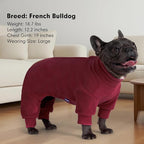 cyeollo Dog Pajamas Large Sized Dog, Fleece Dogs Pjs Thermal Doggie Onesie Soft Stretchy Doggie Sweater Pet Jammies Clothes for Large Dogs Female & Male, Burgundy 3XL