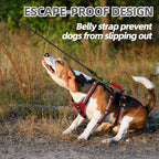PUPTECK Escape Proof Dog Harness with Padded Handle, No Pull Pet Vest Harness Durable Reflective for Medium Large Dogs Walking Training and Running, Red, M
