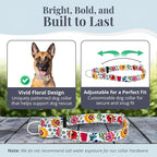 Lucky Love Dog Martingale Dog Collar - Adjustable, No-Slip, Durable, & Soft Webbing Collar for Male and Female Dogs Ideal for Training & Walking - Ladybird, Large