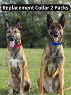 PetJoy Replacement Collar Strap for Bark and Shock Collars, 8-27 Inches Adjustable E-Collar (2-Pack Blue & Red)