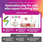 SmartyKat Kitty Camp Crinkle Cat Tent Hideaway, Collapsible Tent with Detachable Feather Toy for Privacy & Play for Cats & Kittens, Beige, One Size