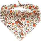 Elegant little tail Dog Bandana, Thanksgiving Turkey Girl Boy Pet Bandanas for Small Medium Large Dogs Washable Square Dog Scarf Adjustable Kerchief