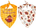 ADOGGYGO Thanksgiving Dog Bandana Fall Autumn Pet Bandana Reversible Triangle Bibs Scarf Accessories for Small Dogs Pets (Small, Thanksgiving)