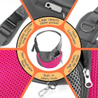 YUDODO Pet Sling Carrier for 5-9 lbs Small Dogs & Cats – Hands-Free Puppy Carrier with Safety Hook, Large Zipper Pocket, Soft Breathable Mesh, Adjustable Strap & Reflective Strip (Pink 1.0 M)