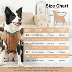 Warm Fleece Dog Coats with Durable Harness Buitl in D-Ring,Waterproof Doggie Jacket for Large Dogs,Dog Vest for Cold Winter,Burnished Khaki XXL