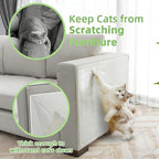 Anti Cat Scratch Furniture Protector, 190" x 12" cat Scratch Deterrent for Furniture,Self Adhesive Anti Pet Deterrent Sofa Cover Clear PET Protective Film with 40 Twist Pins