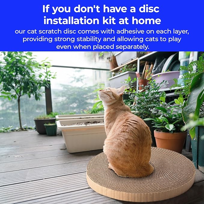 Round cat Scratcher Refill, 10 inch Diameter, 7/8 inch Thickness Scratcher Replacement Pads, Scratching Board Circle, Scratch pad, scratchers for Indoor Cats (3pcs)