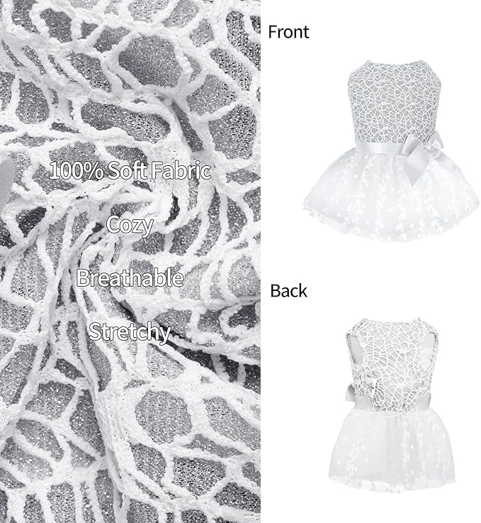 CuteBone Dog Birthday Dress Girl Puppy Skirt Tutu Cat Wedding Outfit Pet Party Clothes for Small Dogs Costume DD17M