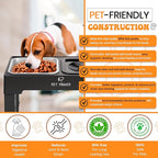 Elevated Dog Bowls, Raised Dog Bowl Stand with 4 Adjustable Heights, Stainless Steel Food Bowl & No-Spill Water Bowl – Dog Bowls Elevated for Small, Medium & Large Dogs