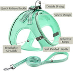 Dog Harness with Leash Set, No Pull Adjustable Reflective Step-in Puppy Pet Vest Harnesses for Small Medium Large Dogs and Cats,Green M
