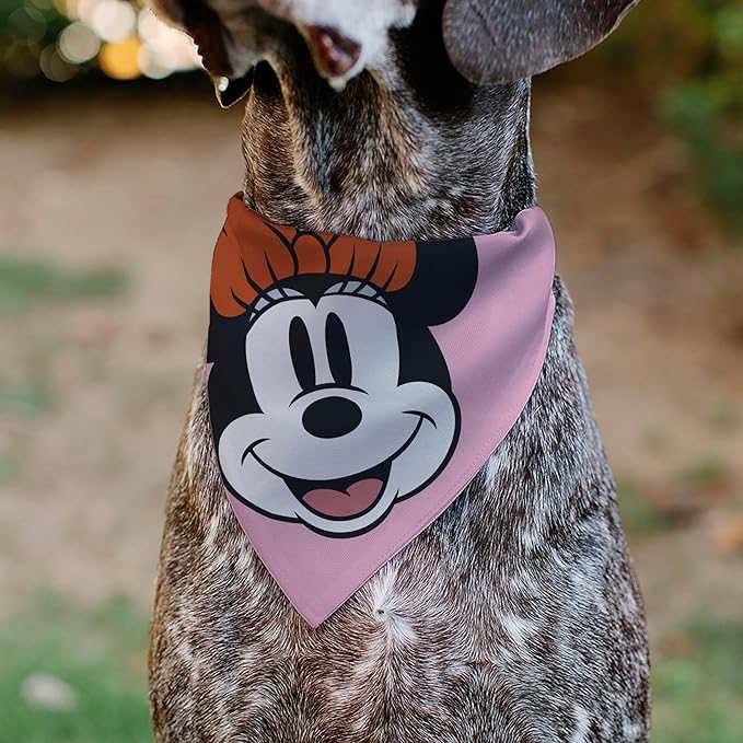 Disney Pet Bandana Minnie Mouse Smiling Face Close Up Pink Slip On Collar Bandana Only