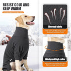Dog Winter Coat Soft Fleece Pullover Pajamas, Fullbody Dog Cold Weather Jacket, Warm Pullover Doggie Winter Thermal 4-Legged Onesie Jumpsuit,High Collar Snowsuit Sweater for Dogs
