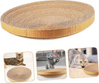 ABOOFAN Cat Scratch Board Replacement Core Round Corrugated Cardboard 14.43 Inch Durable Indoor Floor Cat Scratch Pad Refill for Kitten Play and Rest
