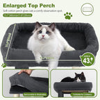 Small Cat Tree Tower for Indoor Cats, 40 In Medium Multi-Level Compact Cat House Bed with 2 Condos, Large Platform Perch, Sisal Scratching Post, Hammock, Cat Climbing Stand for Kitty kitten(Dark Grey)