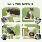 31-inch Flower Cat Tree, Large Cactus Cat Tree Tower Condo with Sisal Scratching Post, Cat Condos, Hammock, Removable Flower Cushion, Multi-Level Pet Activity Center, Pink (Cream White)