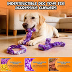 3 Pack Dog Chew Toys for Aggressive Chewers,Indestructible Dog Toy for Medium Large Dogs, Durable Chew Toys to Keep Dogs Busy,Super Chewer with Tough Nylon, Reduce Boredom & Anxiety（Bacon Flavored）