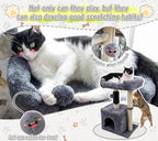 26.8" Small Cat Tree Tower,Cat Scratching Post for Indoor Cats,Featuring with Cat Cave & Cozy Perch,Cat Self Groomer and Interactive Dangling Ball Great for Kittens/Cats (Beige, Medium)