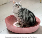 Nest Cat Scratcher Lounge Bed - for Rubbing, Resting, and Scratching (Assembled Bundle, Hanami Pink)
