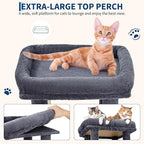 Dark Grey 61" Heavy Duty Cat Tree for Large Indoor Cats & Maine Coon, Modern Multi-Level Cat Tower with Extra Large Perch, 2 Spacious Condos, Natural Sisal Scratching Posts & Interactive Toys