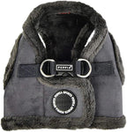 Puppia Terry Vest Dog Harness Step-in Winter Suede Warm No Choke No Pull Training Walking for Small and Medium Dog, Grey, X-Large