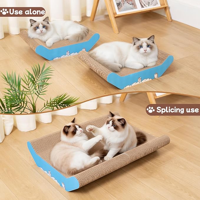 Cat Scratcher Bed Cardboard Cat Scratching Board 22.8 * 16.5 inches Large Corrugated Cat Scratch Pad for Indoor Cats，Furniture Protector