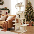 Tangkula 58 Inch Cat Tree Tower, Multi-Level Cat Tower with Sisal Scratching Posts, Padded Top Perch, Condo & Hammock, 3 Hanging Balls, Jumping Platforms for Indoor Cats (Beige)