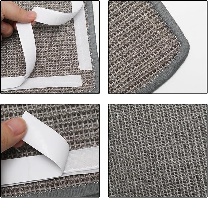 Cat Scratcher Mat, 23.6 x 15.5 Inch Natural Sisal Scratching Pad for Indoor Cats Wall Scratchers with Tape for Couch, Protect Sofas, Carpets,Floor(Grey)