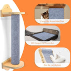 Cat Scratching Mat, Trimmable DIY Self-Adhesive Anti Scratch Furniture Protector, Climbing Wall Carpet, Couch Protector, Scratcher Scratching Pad Post Replacement (Light Grey, 78.7"x15.8")
