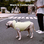 Fleece Lining Dog Hoodie with Harness Built in,Extra Warm Small Dog Jacket in Winter Puppy Coats with Hooded,Light Yellow M