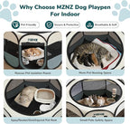 Dog Cat Playpen, Portable Puppy Pet Crate Indoor for Small Dogs Cats Rabbits, Foldable Dog Cage Enclosure for Outdoor, Pop Up Dogs Tent Kennel with Carrying Case, Grey