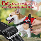 rabbitgoo Dog Harness Small Sized, No Pull No Choke Pet Vest, Easy Wearing with One Buckle, Reflective, Adjustable Pet Harness with Molle for Walking, Training, Red, S