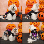 CuteBone Halloween Dog Dresses Velvet Holiday Small Dogs Clothes Onesie Pet Apparel Girl Puppy Skirt with Bow Hair Rope CVA58XS-D
