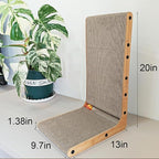 20" L-Shape Couch & Wall Cat Scratch Protector - Vertical Cat Scratcher and Scratching Post for Indoor Cats, Leans Against Furniture with Bell, Catnip & Toy Wand, High-Strength Cardboard