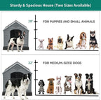 YITAHOME Plastic Dog House, Waterproof Indoor Outdoor Doghouse for Large or Small Dog, with Air Vents and Elevated Floor, Easy Assemble and Clean