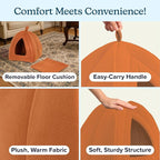PETMAKER Indoor Cat House with Removable Foam Cushion for Cats, Kittens, Small Dogs & Small Pets, Plush Pet Bed Crate Tent Hideaway with Cozy Soft Interior, Small Animal Sleep & Rest Space
