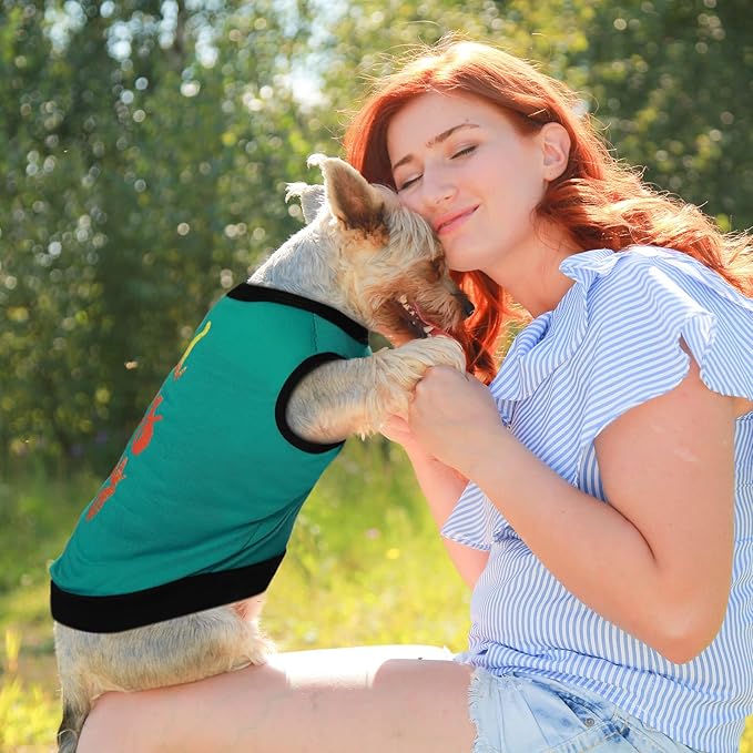 Reginary 8 Pcs Dog Clothes for Small Dogs Boy Summer Shirts Soft Breathable Chihuahua Yorkie Cute Pattern Sleeveless Puppy Cat Tank Top Tee Vest Fit for Mini and Medium Dogs(Small)