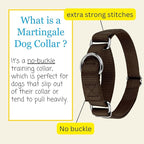 Country Brook Petz - Martingale Dog Collar - Heavy-Duty Training Collar with No Buckle - Service Dog Collar for All Pups - 10+ Warm Colors (Brown, 3/4 Inch, Small)