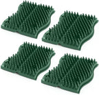 The Original ScratchnAll Animal Scratch Pad, Flexible Acupressure Nubs & Interlocking Design, Very Durable & All-Weather, Great for Domestic, Barnyard and Zoo Animals - USA Made, Hunter Green (4 Pack)