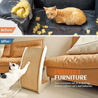 PETKARAY Cat Scratcher, Sisal Cat Scratch Pad, Curved Scratching Board for Indoor Kitty, Floor Mounted Scratcher with Mouse Toy Catnip