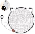 Cat Scratcher Mat, Natural Cotton Rope Cat Scratch Pad, 15.7'' Round Horizontal Floor Cat Scratching Pads for Indoor Cats, Cat Furniture Protector for Wall, Couch, Carpets, Sofas