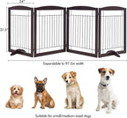 Yaheetech Extra Wide Dog Gate Freestanding Pet Gate for Dogs,Foldable Puppy Fence with Support Feet Suitable for Doorway, Stairs,98 in Wide 32 in Tall (4-Panel,Espresso)