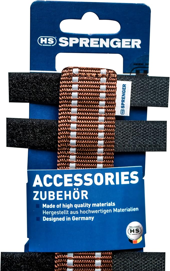 Herm Sprenger Brown Reflective Nylon Cover for Ultra-Plus Pinch Dog Collar for Small Medium Large Dogs Durable Protector for Dog Training Prong Collar (11.5in (29.5cm))