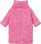 Fitwarm Knitted Turtleneck Dog Sweater, Cozy Dog Winter Clothes for Small Dogs Girl, Holiday Pet Outfit, Heather Pink, Small